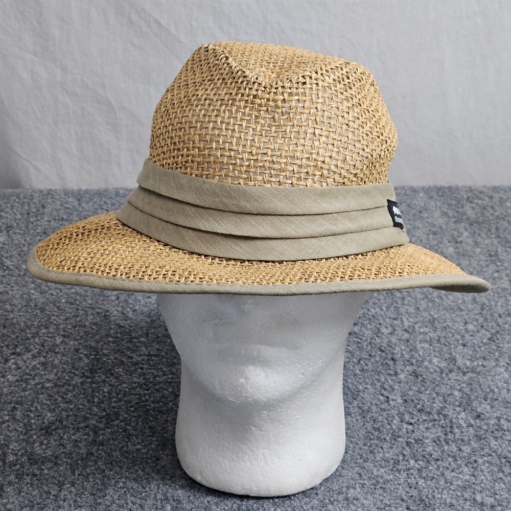 Panama Jack Seagrass Hat Mens Large Fedora Tan Straw Beach Summer Coastal Resort